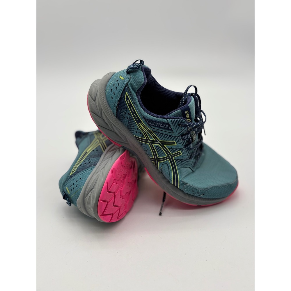 Asics Gel-Venture 9 Womens Teal Navy Pink Trail Running Shoes Sneakers 1012B313